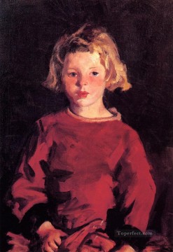アンリ・ロベール Painting - 赤い服を着たブリジットの肖像 アシュカン学校 ロバート・アンリ